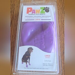 PAWZ Purple Large Rubber Dog Boots - Waterproof Paw Protectors